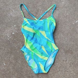 Vintage 80s / 90s Neon One-Piece Swim Suit